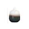 Hello Honey® 7.5" Black & White Ceramic Vase with Brown Reactive Glaze Accent